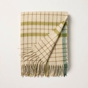Plaid lightweight throw blanket green Hearth & Hand